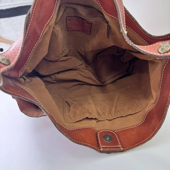 Patricia Nash Floral Hobo Bag Italian Heritage Leather Shoulder Slouchy Cottage - Picture 8 of 16